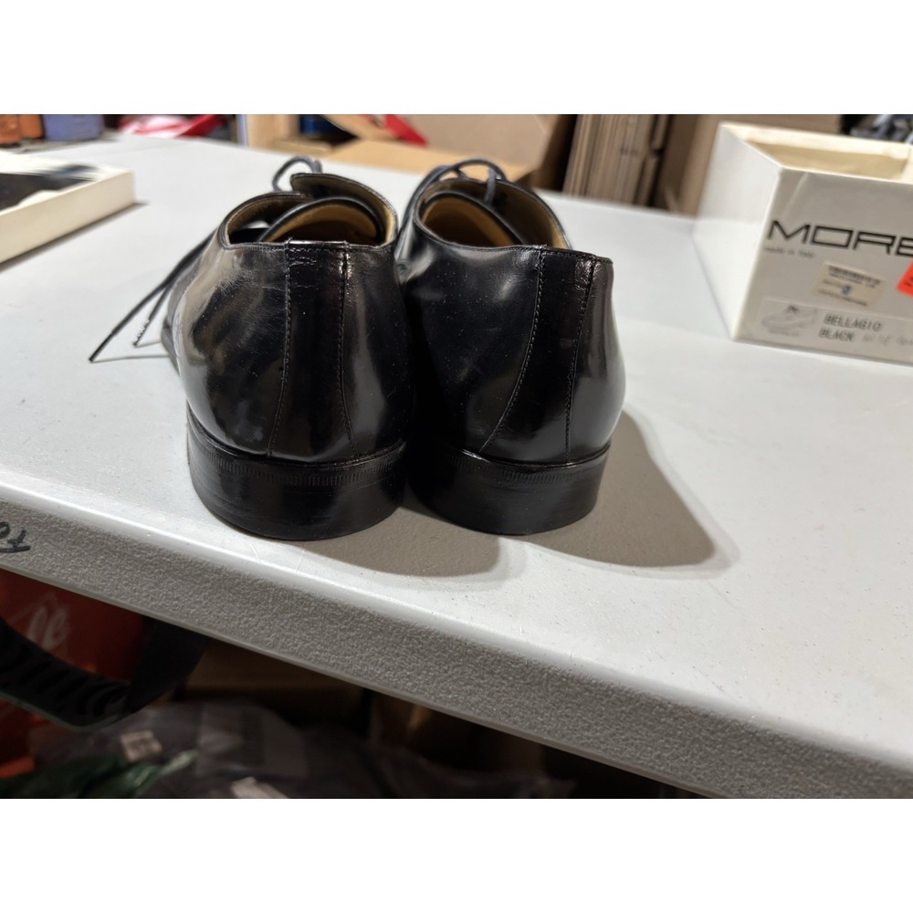 Moreschi mens Black Italian Leather Dress shoes With Laces Size 10.5 Bellagio - Picture 4 of 8